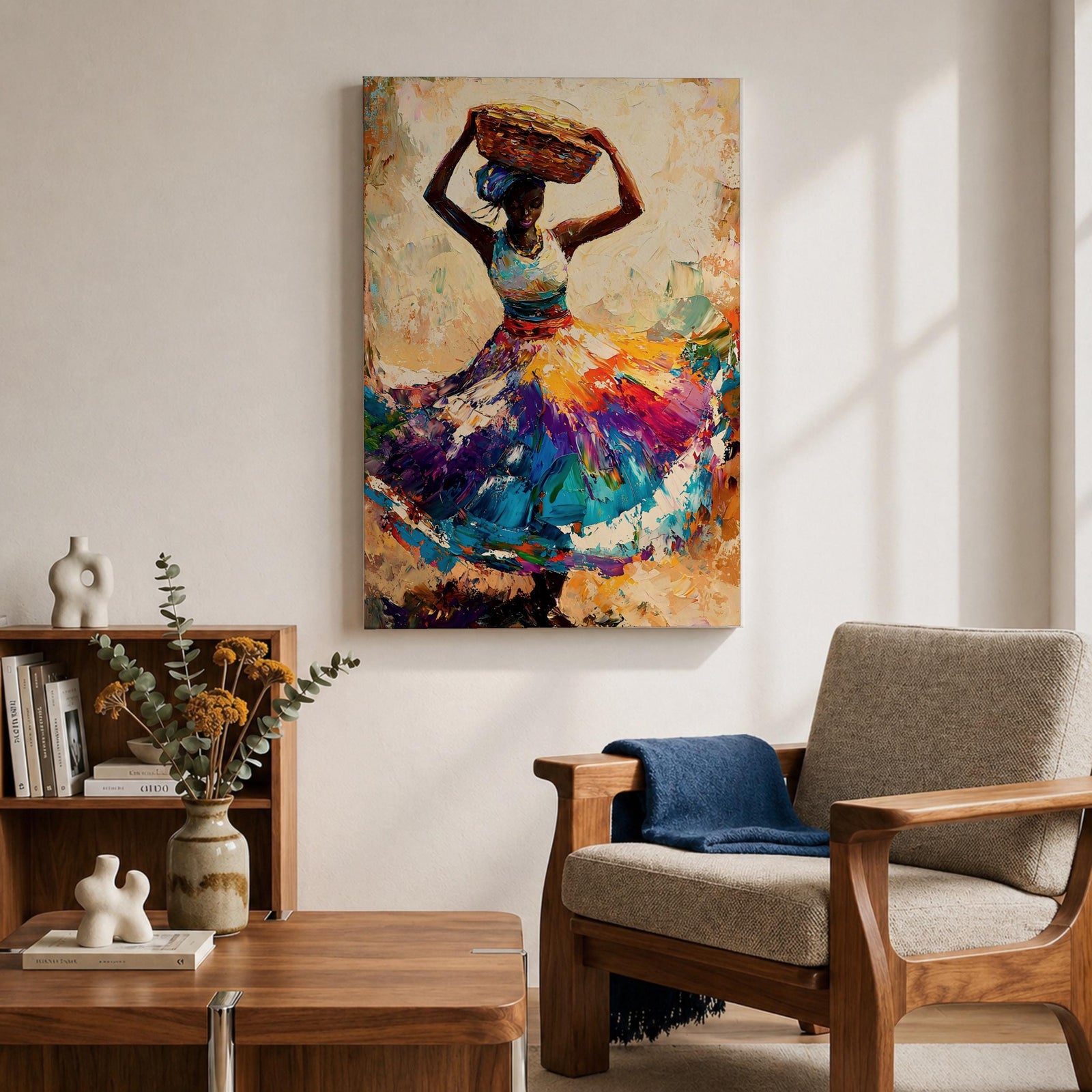 African Woman Wall Art Ethnic Cultural Dancer Abstract Gift Living Room Home Decor