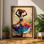 African Woman Wall Art Ethnic Cultural Dancer Abstract Gift Living Room Home Decor