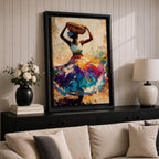 African Woman Wall Art Ethnic Cultural Dancer Abstract Gift Living Room Home Decor