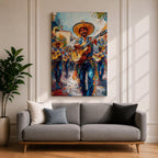 Mariachi Musicians Wall Art Mexican Cultural Music Festival Parade Gift Living Room Home Decor