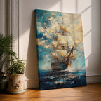 Tall Ship Nautical Wall Art Ocean Sailing Vessel Abstract Gift Living Room Home Decor