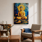 Gautama Buddha Wall Art Buddhist Religious Meditation Lotus Abstract Gift Yoga Room Home Decor
