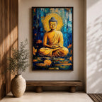 Gautama Buddha Wall Art Buddhist Religious Meditation Lotus Abstract Gift Yoga Room Home Decor