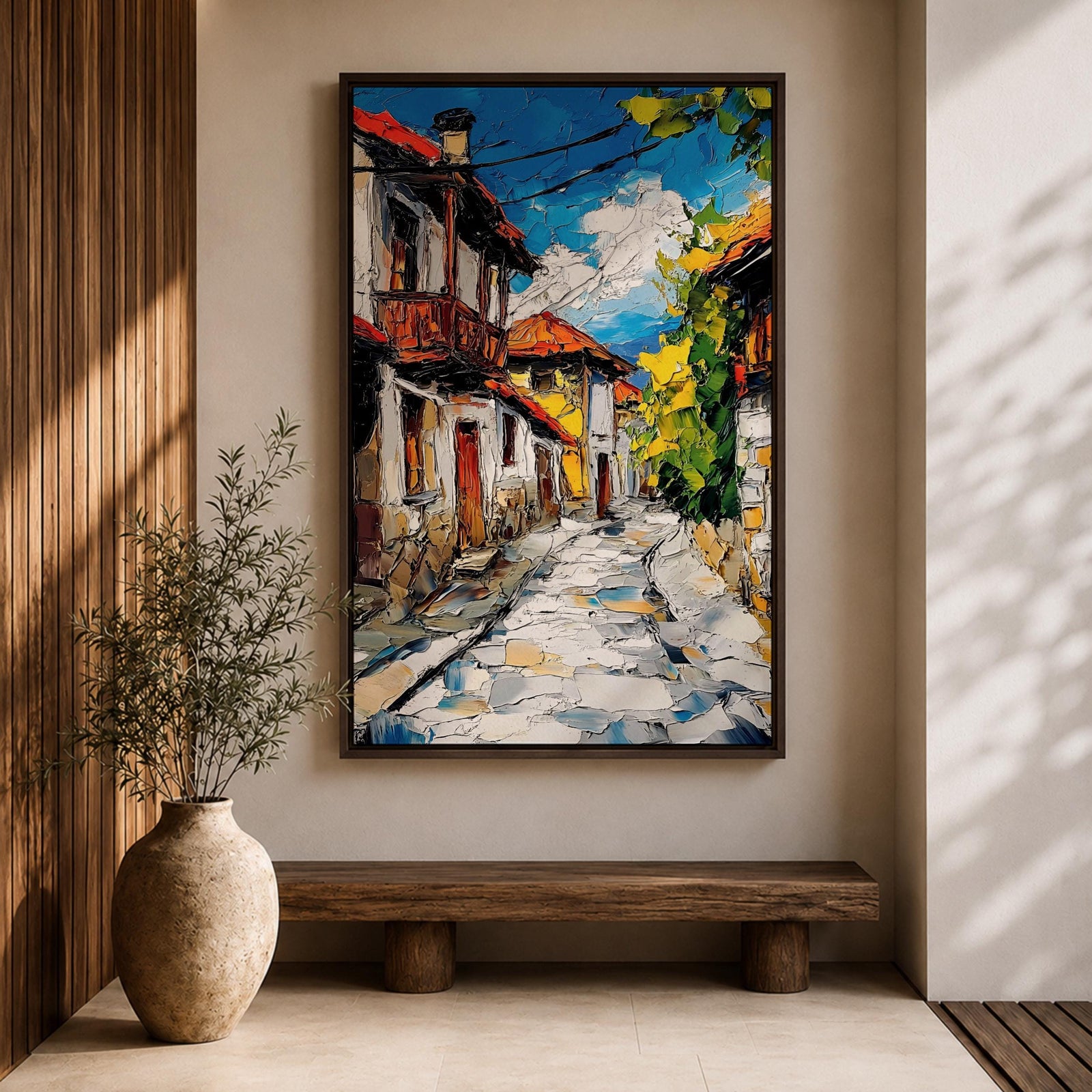 European Village Wall Art Cultural Street Historic Town Cityscape Gift Living Room Home Decor