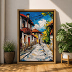European Village Wall Art Cultural Street Historic Town Cityscape Gift Living Room Home Decor