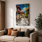 European Village Wall Art Cultural Street Historic Town Cityscape Gift Living Room Home Decor