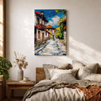 European Village Wall Art Cultural Street Historic Town Cityscape Gift Living Room Home Decor