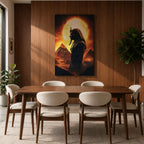 Egyptian Pharaoh Ancient Royal Wall Art Sun God Mythology Gift Living Room Home Decor