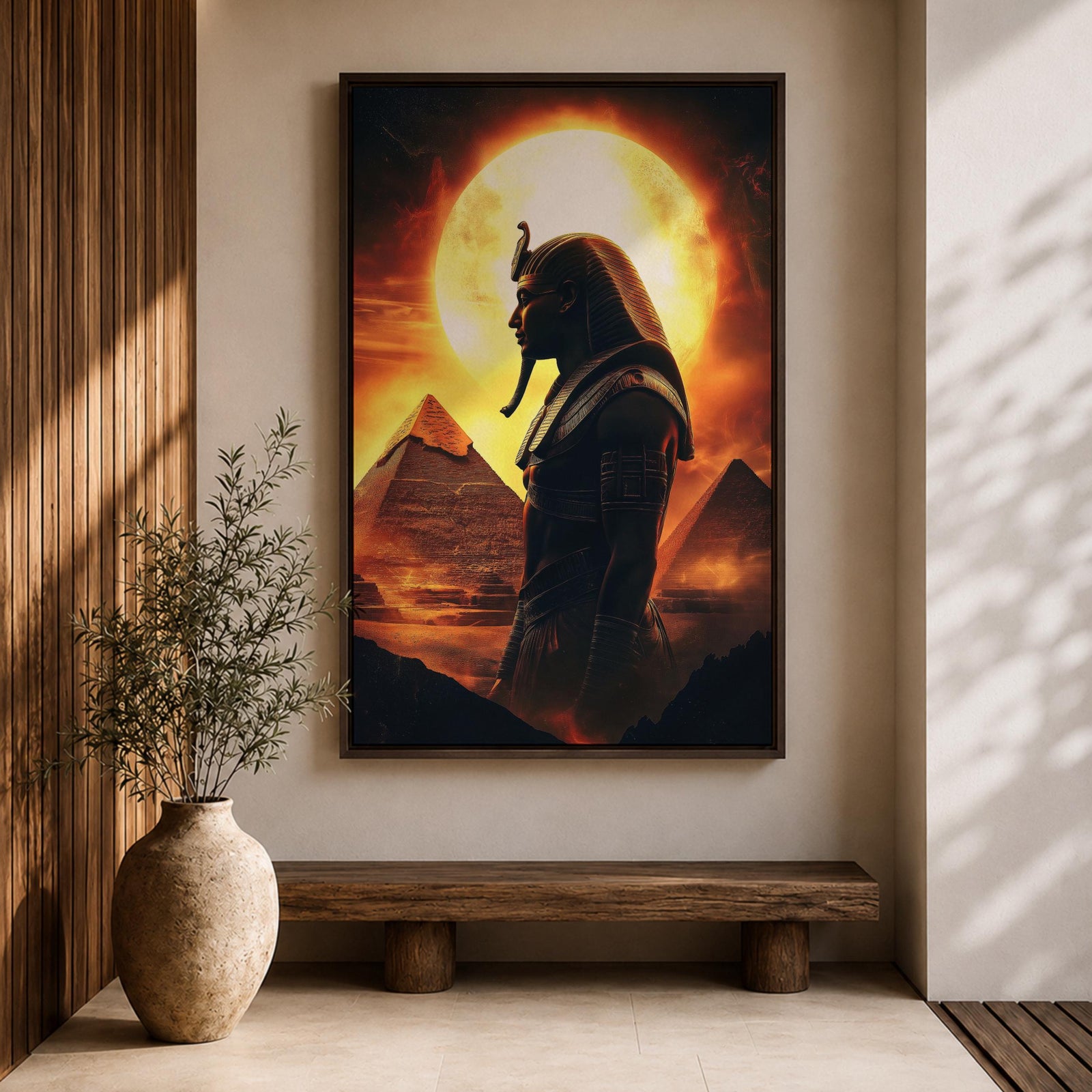 Egyptian Pharaoh Ancient Royal Wall Art Sun God Mythology Gift Living Room Home Decor