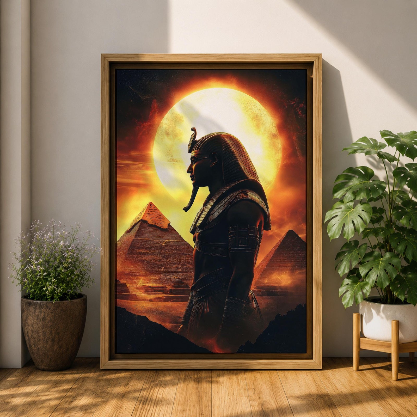 Egyptian Pharaoh Ancient Royal Wall Art Sun God Mythology Gift Living Room Home Decor