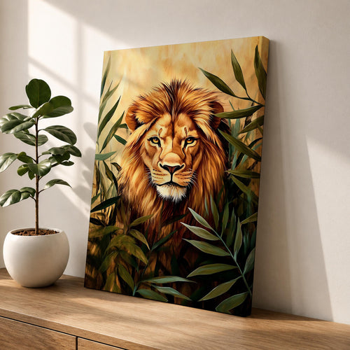 African Lion Wildlife Animal Wall Art King Safari Nature Gift Living Room Home Decor