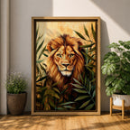 African Lion Wildlife Animal Wall Art King Safari Nature Gift Living Room Home Decor