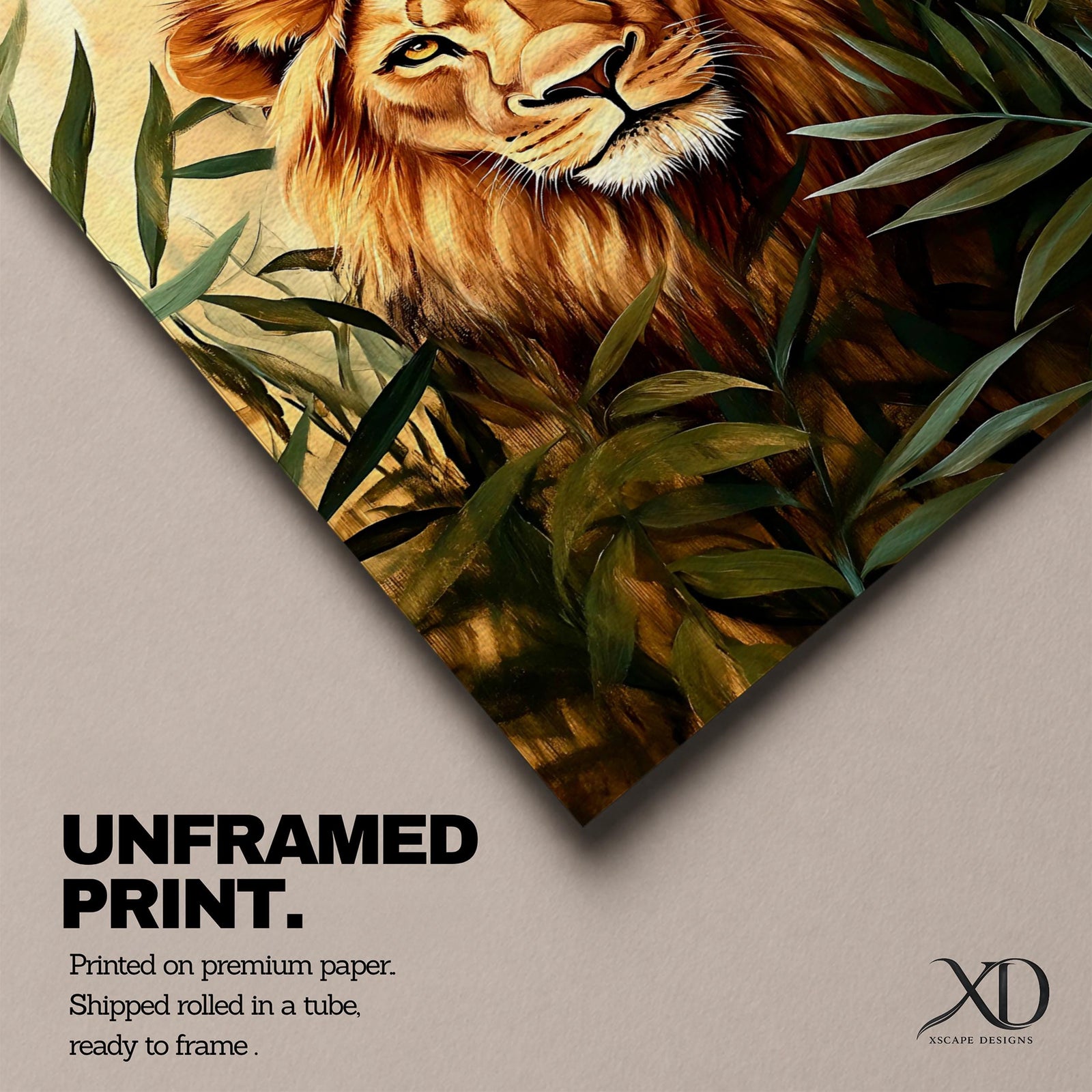 African Lion Wildlife Animal Wall Art King Safari Nature Gift Living Room Home Decor