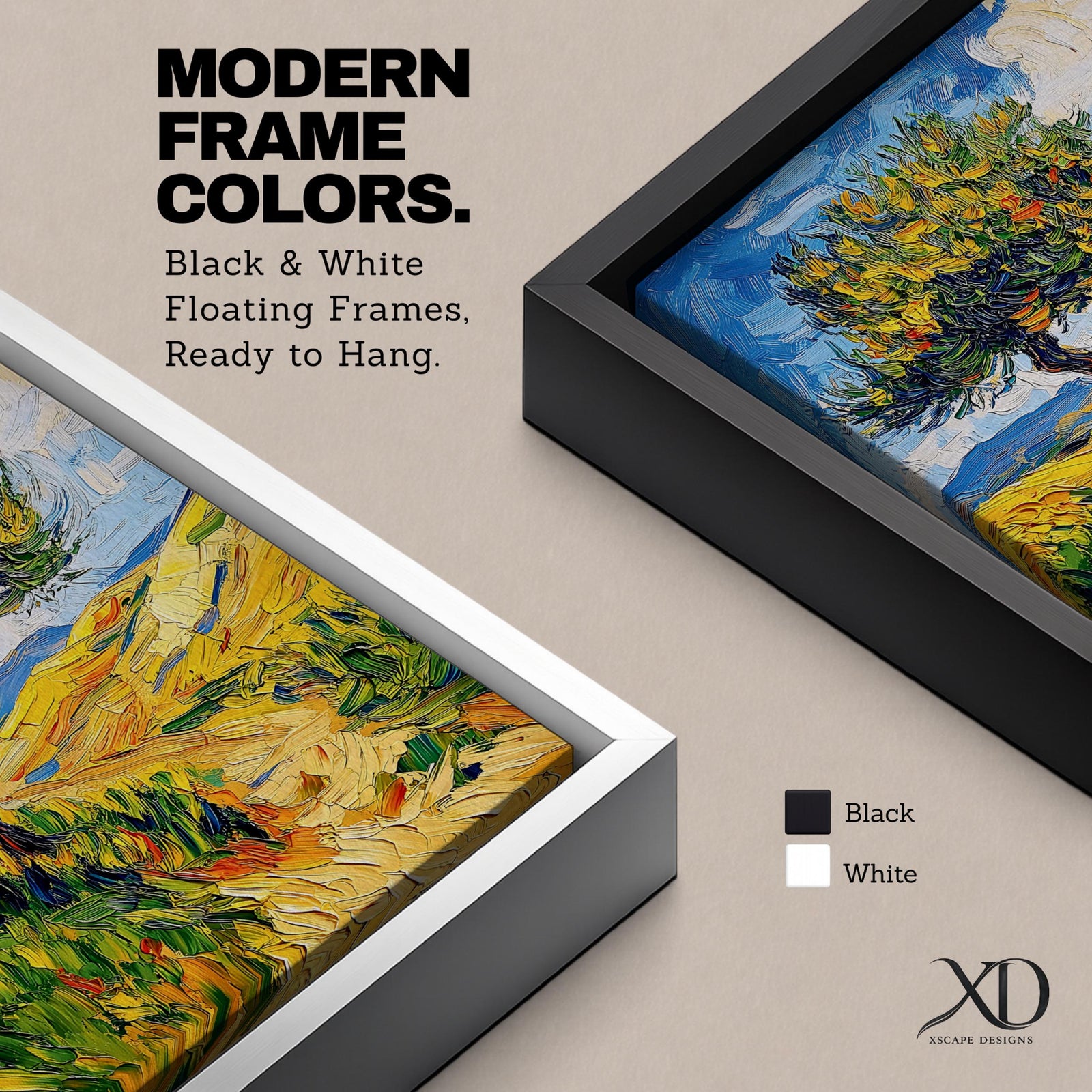 This impasto style painting features a single tree with thick textured brushstrokes in vibrant greens and yellows set against a bright blue sky and rolling hills, capturing a lively Mediterranean landscape with expressive, dynamic strokes and rich color contrasts.