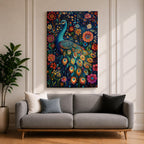 Peacock Bird Wall Art Indian Peafowl Floral Nature Symbol Gift Living Room Home Decor