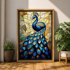 Peacock Bird Wall Art Royal Indian Peafowl Stained Glass Gift Living Room Home Decor