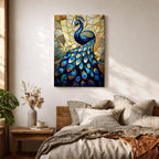 Peacock Bird Wall Art Royal Indian Peafowl Stained Glass Gift Living Room Home Decor