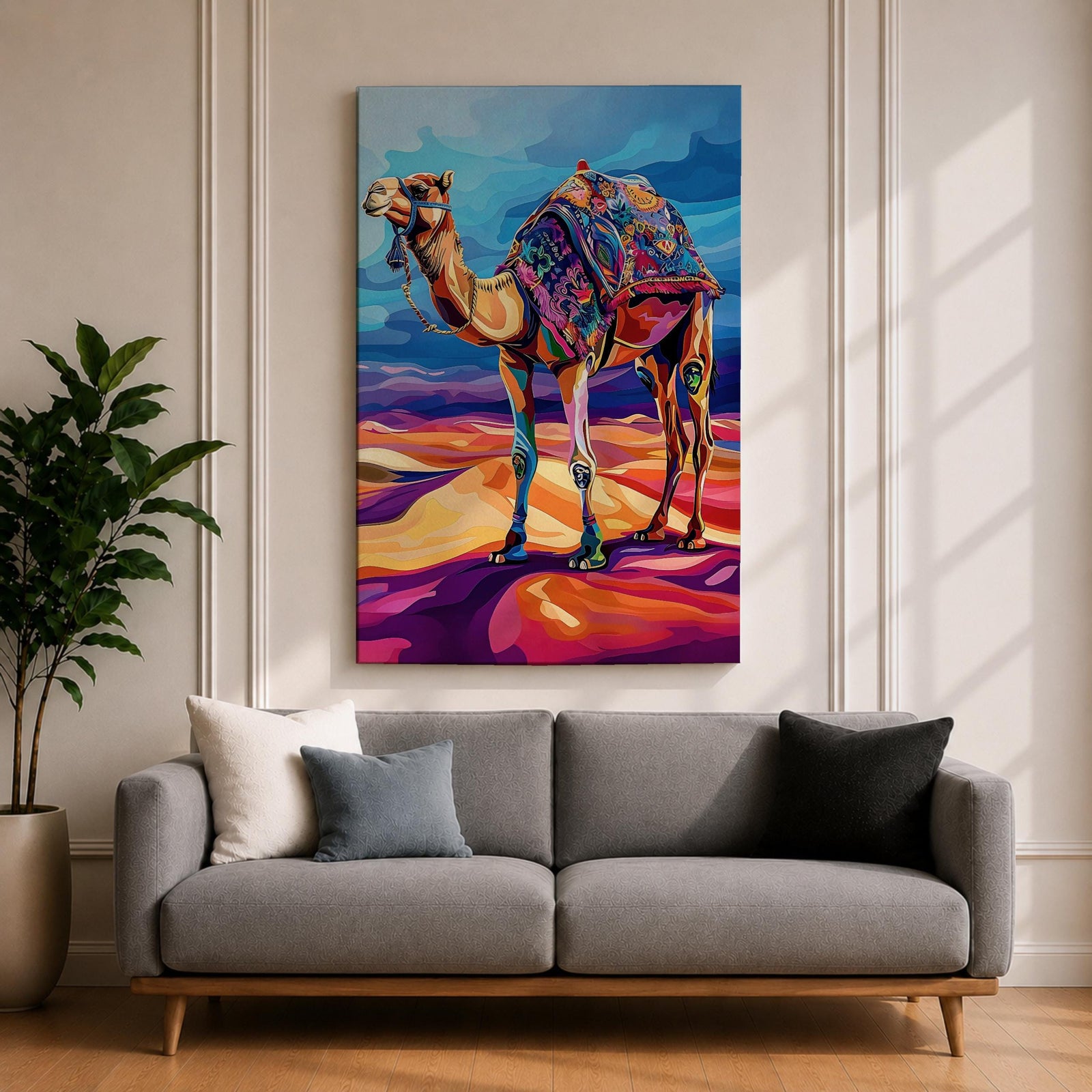 Camel Middle Eastern Wall Art Caravan Desert Travel Nature Gift Living Room Home Decor