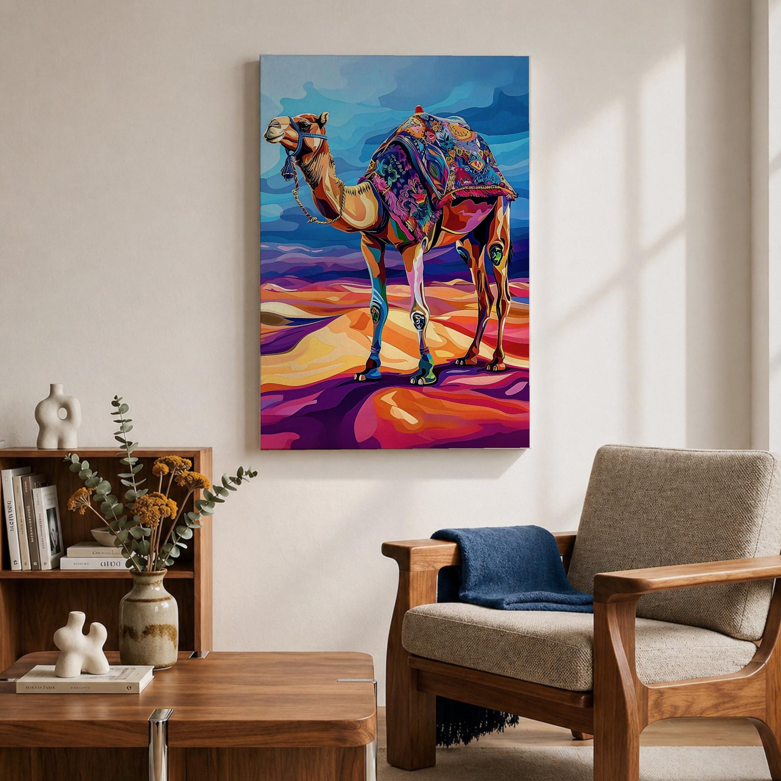 Camel Middle Eastern Wall Art Caravan Desert Travel Nature Gift Living Room Home Decor