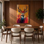 Deer Forest Wildlife Animal Wall Art Buck Abstract Nature Gift Living Room Home Decor