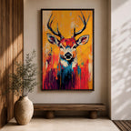 Deer Forest Wildlife Animal Wall Art Buck Abstract Nature Gift Living Room Home Decor
