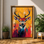 Deer Forest Wildlife Animal Wall Art Buck Abstract Nature Gift Living Room Home Decor