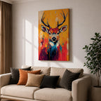 Deer Forest Wildlife Animal Wall Art Buck Abstract Nature Gift Living Room Home Decor