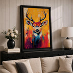 Deer Forest Wildlife Animal Wall Art Buck Abstract Nature Gift Living Room Home Decor