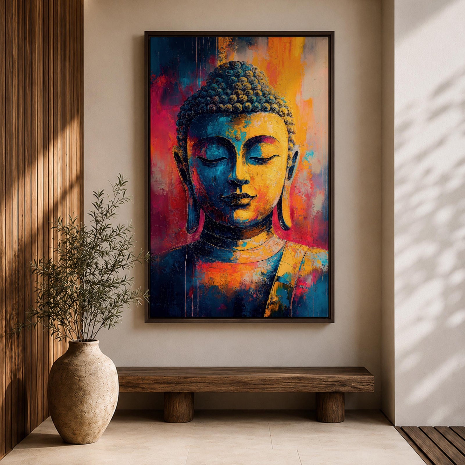 Buddha Buddhist Wall Art Gautama Shakyamuni Abstract Zen Gift Yoga Studio Room Home Decor