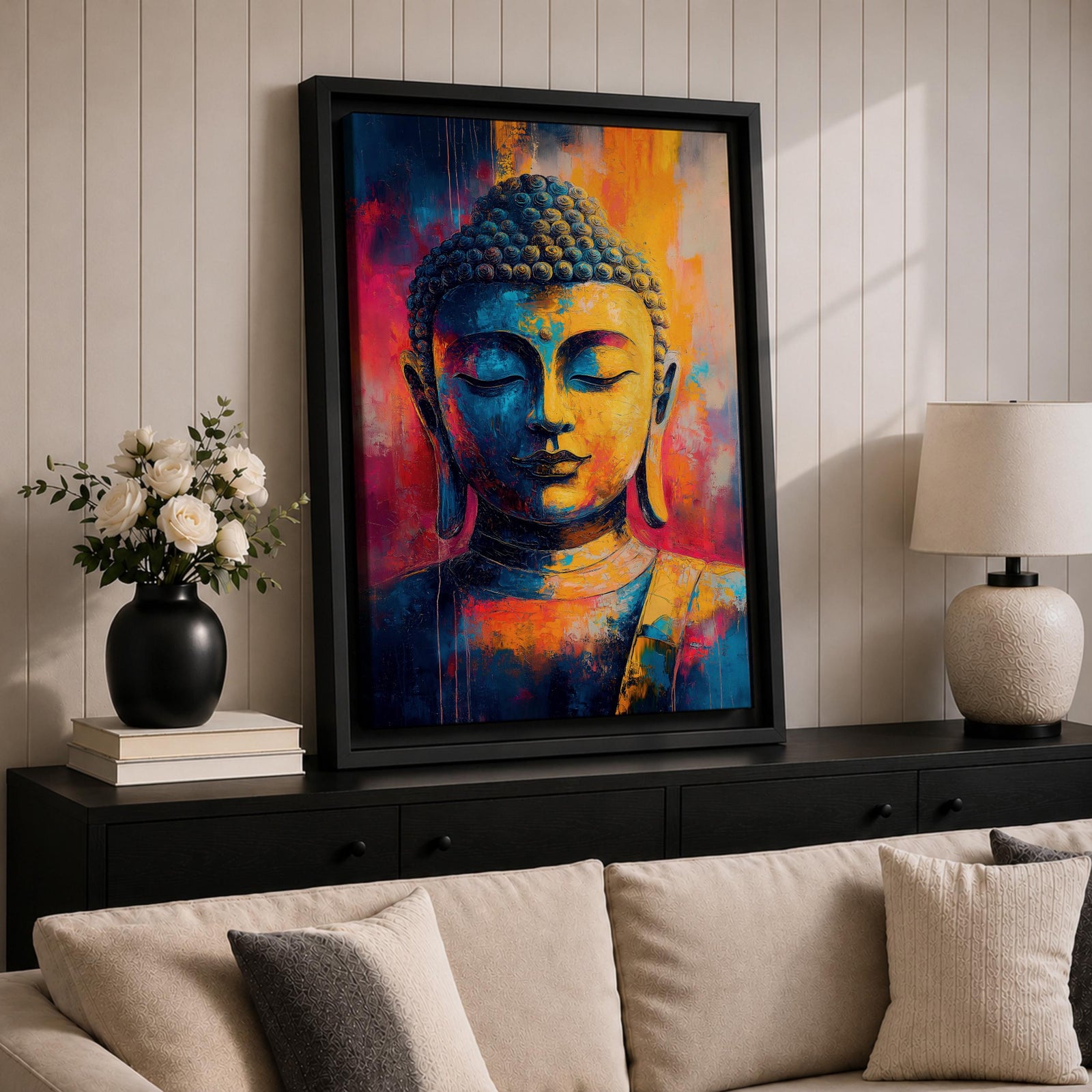Buddha Buddhist Wall Art Gautama Shakyamuni Abstract Zen Gift Yoga Studio Room Home Decor