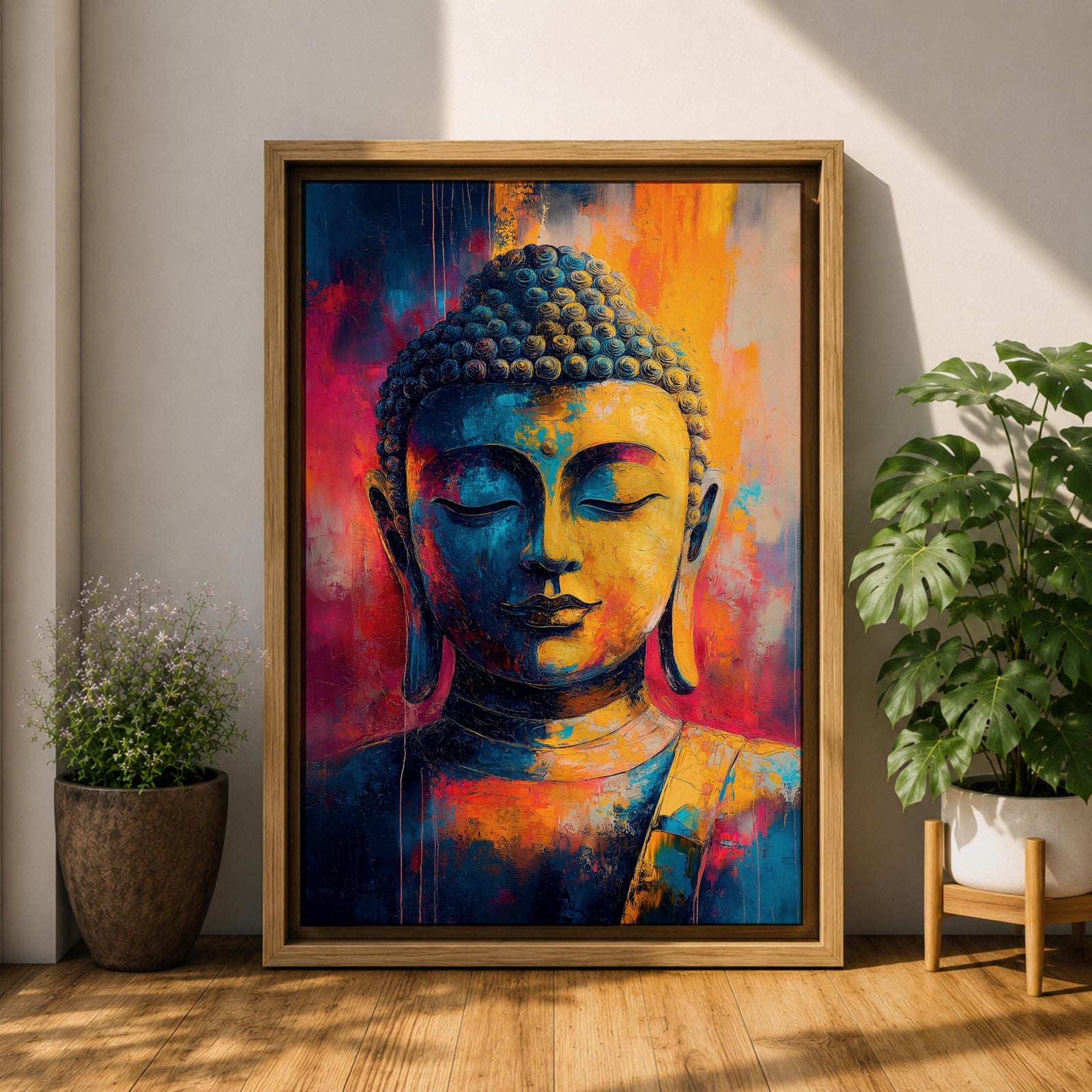 Buddha Buddhist Wall Art Gautama Shakyamuni Abstract Zen Gift Yoga Studio Room Home Decor