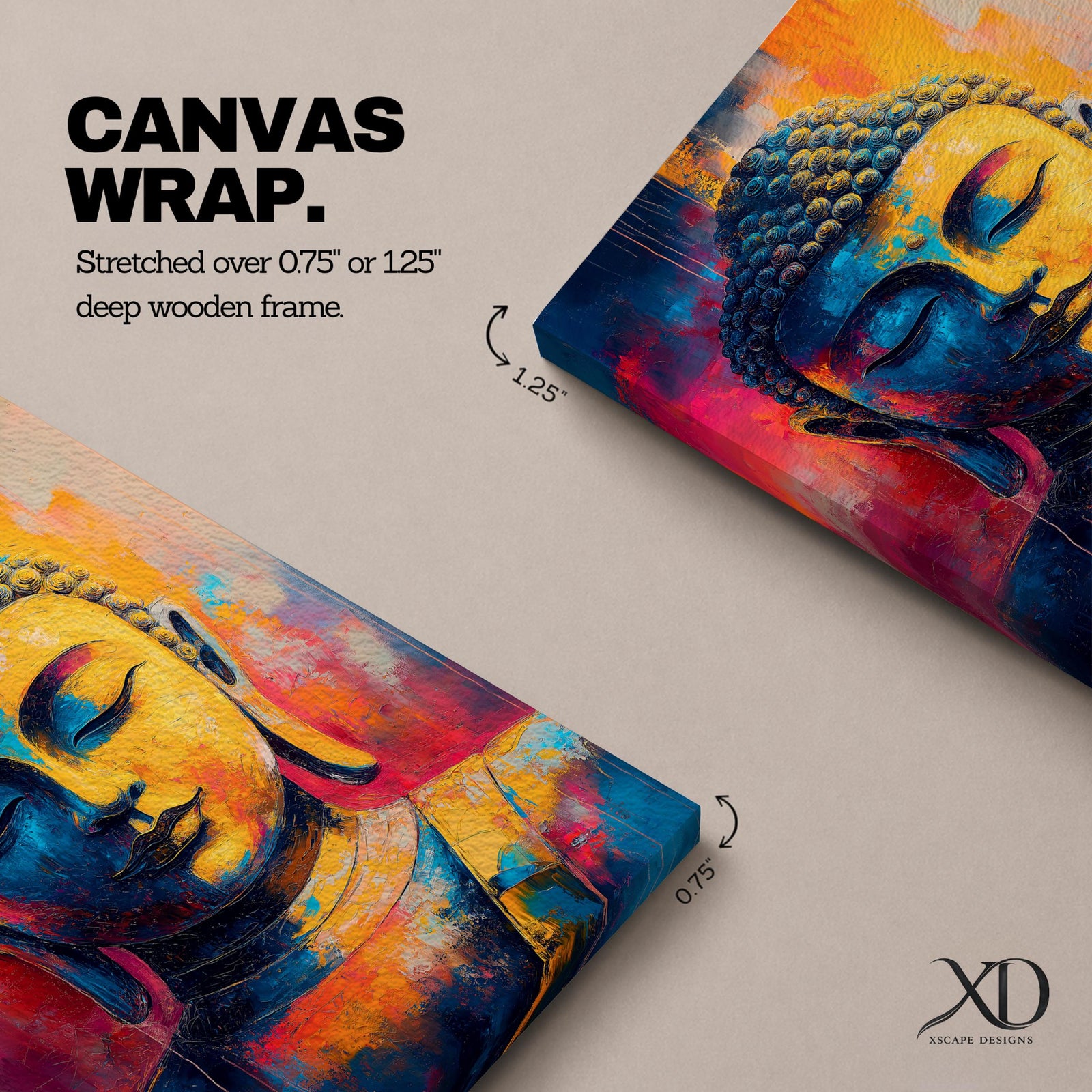 Buddha Buddhist Wall Art Gautama Shakyamuni Abstract Zen Gift Yoga Studio Room Home Decor