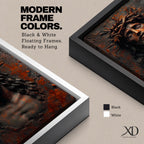 A detailed framed canvas wall art depicting Jesus wearing a crown of thorns with eyes closed and a sorrowful expression. The artwork captures the emotional intensity of Christ of Sorrows with textured, realistic features emphasizing the crown and facial hair, set against a dark, rustic background.
