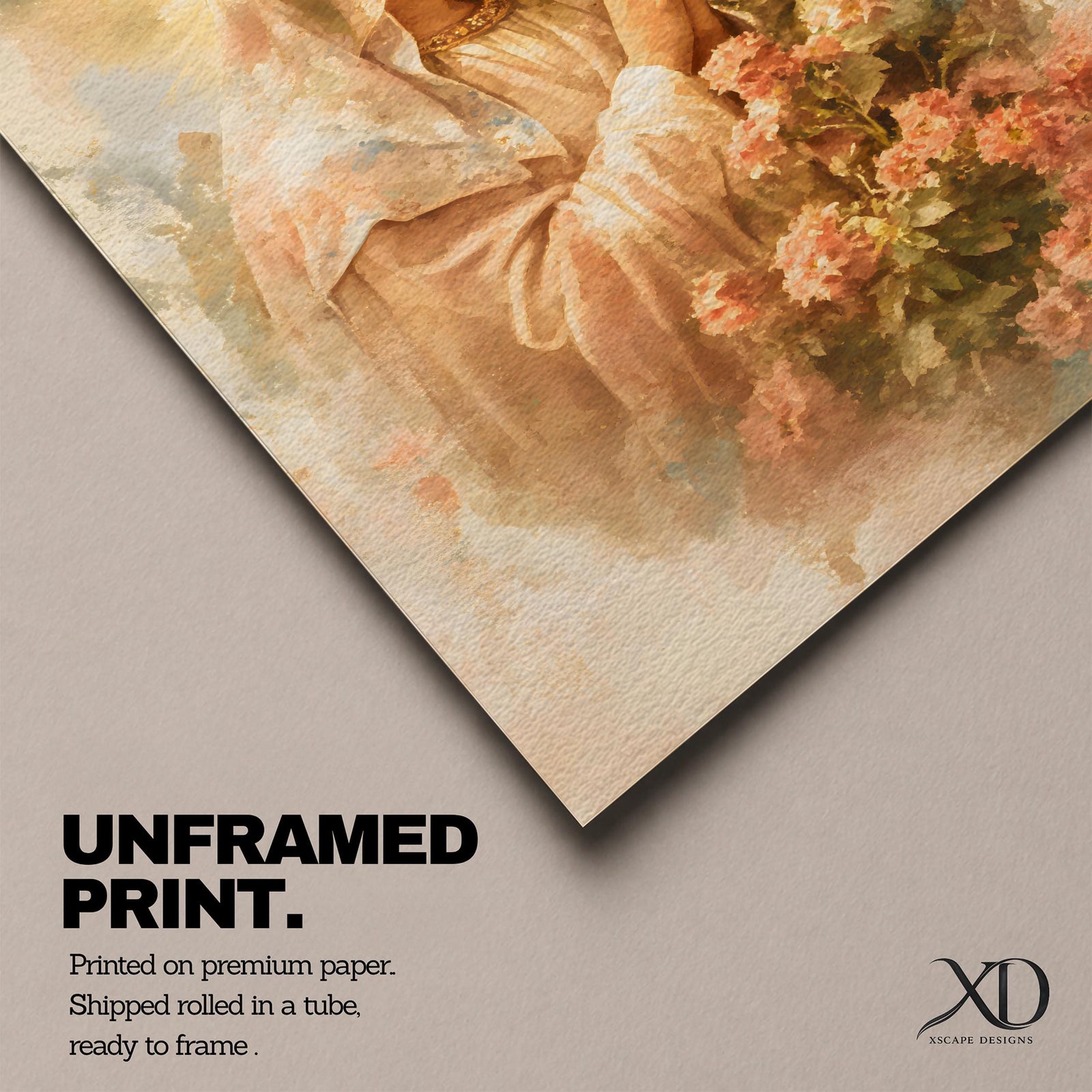 A vintage-style framed canvas painting of the Virgin Mary, also known as Madonna, depicted with hands clasped in prayer surrounded by soft floral elements. The artwork features warm tones and a classic Christian theme, emphasizing devotion and serenity.