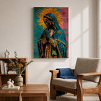 La Virgen Morena Wall Art Virgin of Guadalupe Framed Canvas Mexican Catholic Religious Decor