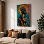 La Virgen Morena Wall Art Virgin of Guadalupe Framed Canvas Mexican Catholic Religious Decor