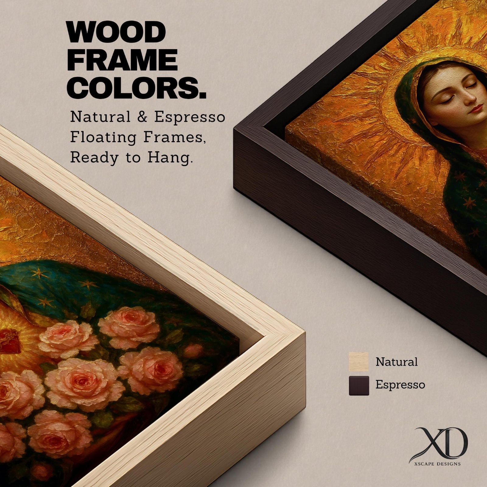 Devotional illustration of the Virgin Mary presenting the Immaculate Heart glowing at her chest, encircled with roses and radiant light, shown with a gentle expression and open hands, wearing flowing robes and a soft halo, rendered with delicate shading and warm tones in a traditional Marian Catholic devotional composition.