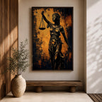 Lady Justice Wall Art Legal Symbol Scales Abstract Modern Gift Law Office Home Decor