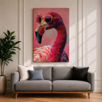 Flamingo Tropical Bird Wall Art Pink Flamingo Animal Symbol Gift Living Room Home Decor
