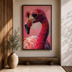 Flamingo Tropical Bird Wall Art Pink Flamingo Animal Symbol Gift Living Room Home Decor