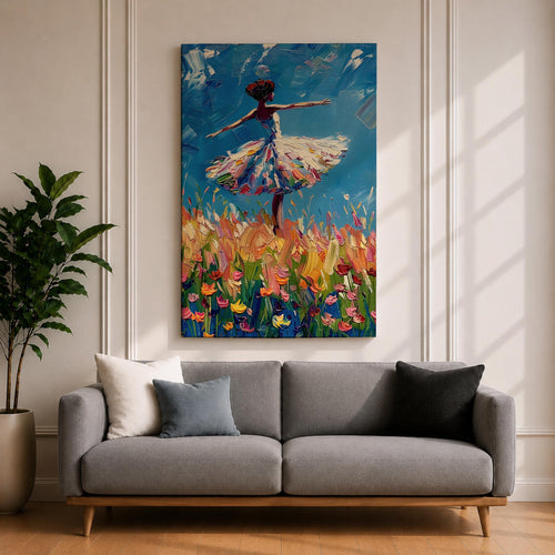 Ballerina Ballet Wall Art Dance Figure Floral Abstract Gift Living Room Bedroom Home Decor