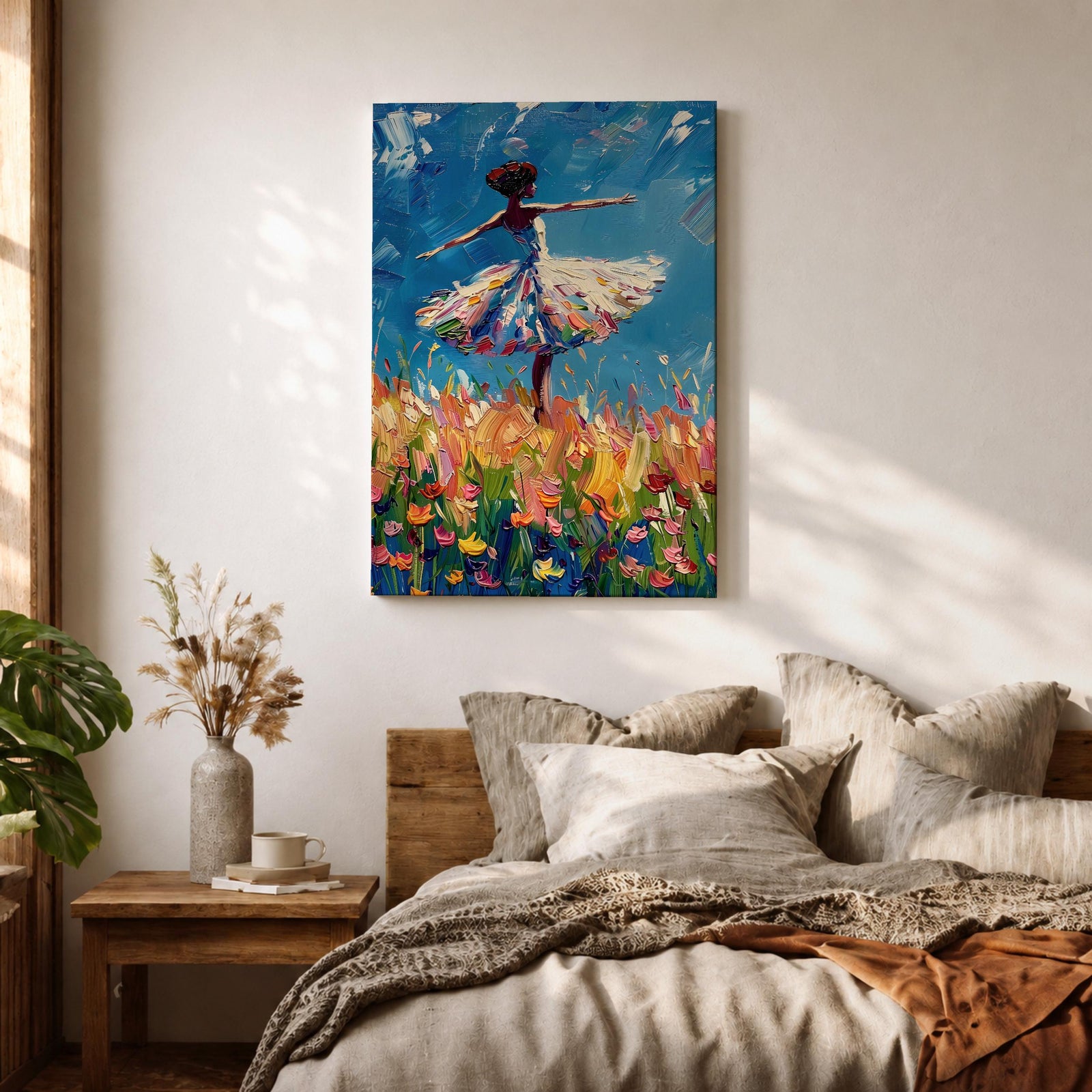 Ballerina Ballet Wall Art Dance Figure Floral Abstract Gift Living Room Bedroom Home Decor