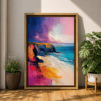 Coastal Cliffs Seascape Wall Art Ocean Coast View Abstract Gift Living Room Home Decor