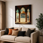 Masjid Al Aqsa Wall Art Arch View Framed Canvas Jerusalem Islamic Mosque Home Decor