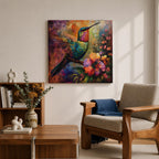 Hummingbird Wall Art Colibri Bird Framed Canvas Botanical Animal Tropical Nature Lover Decor
