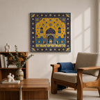 Persian Mosque Wall Art Tile Mosaic Framed Canvas Mughal Architecture Islamic Home Decor