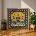 Persian Mosque Wall Art Tile Mosaic Framed Canvas Mughal Architecture Islamic Home Decor