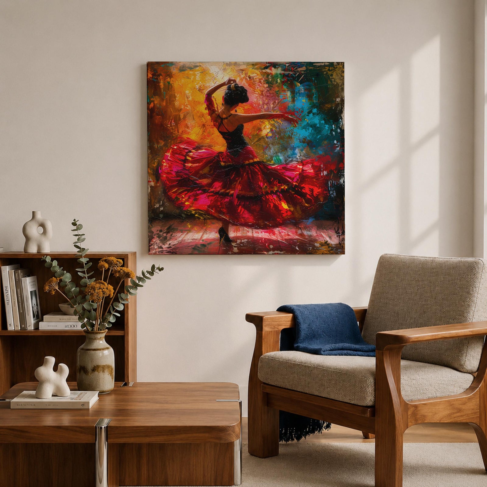 Flamenco Spanish Wall Art Latin Dance Abstract Modern Gift Living Room Home Decor