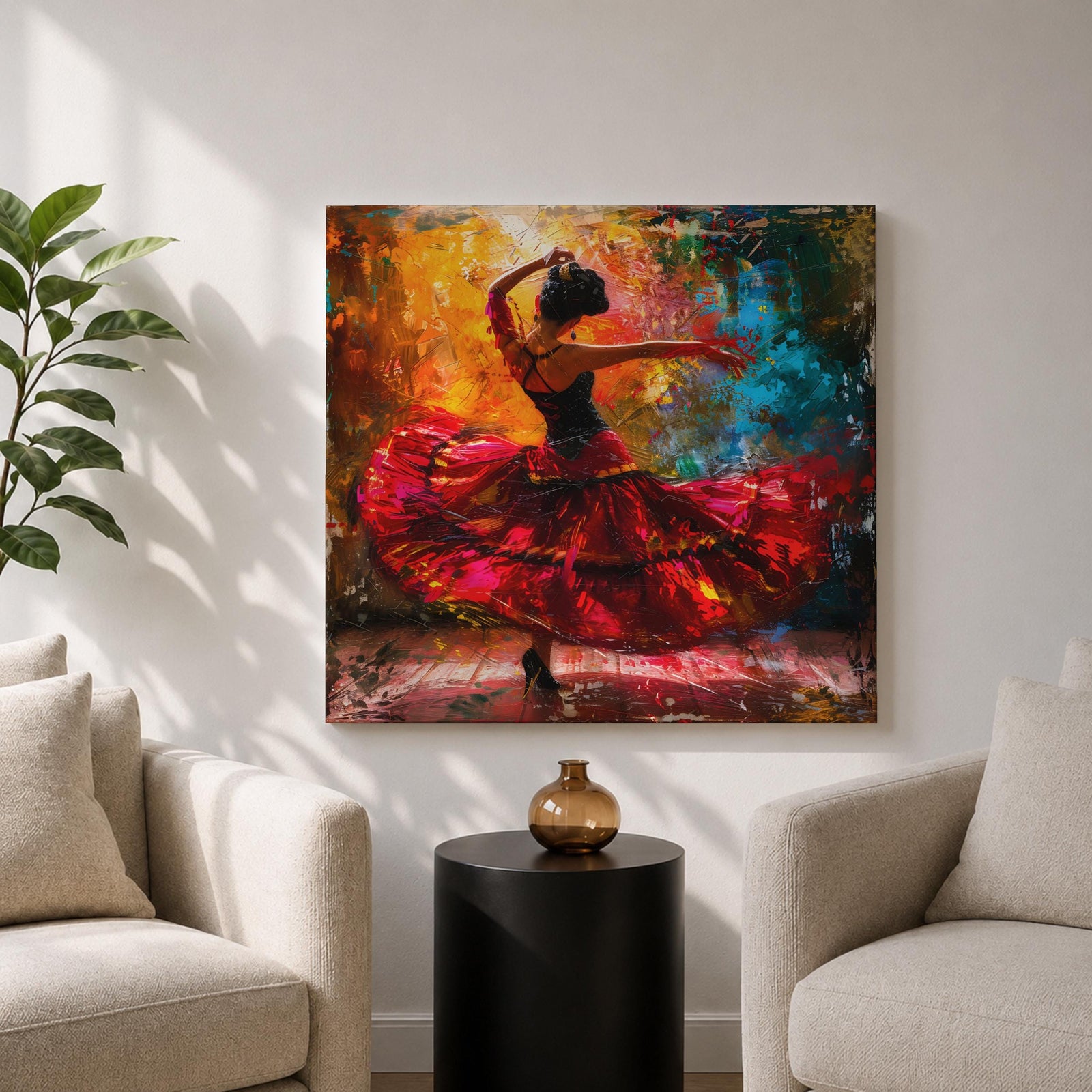 Flamenco Spanish Wall Art Latin Dance Abstract Modern Gift Living Room Home Decor