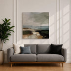 Seascape Wall Art Coastal Shore Framed Canvas Beach Ocean Minimalist Rustic Home Decor